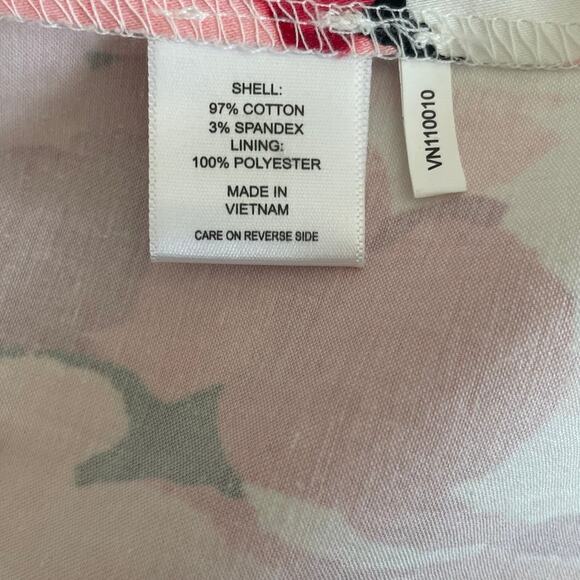 Jones New York Pink Floral Fit Flare Dress 12 V-Neck Back Cutout Summer Party‎ - Picture 12 of 16